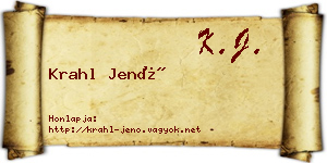 Krahl Jenő névjegykártya
