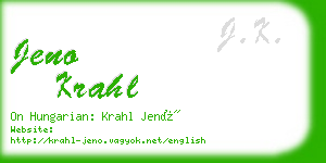 jeno krahl business card